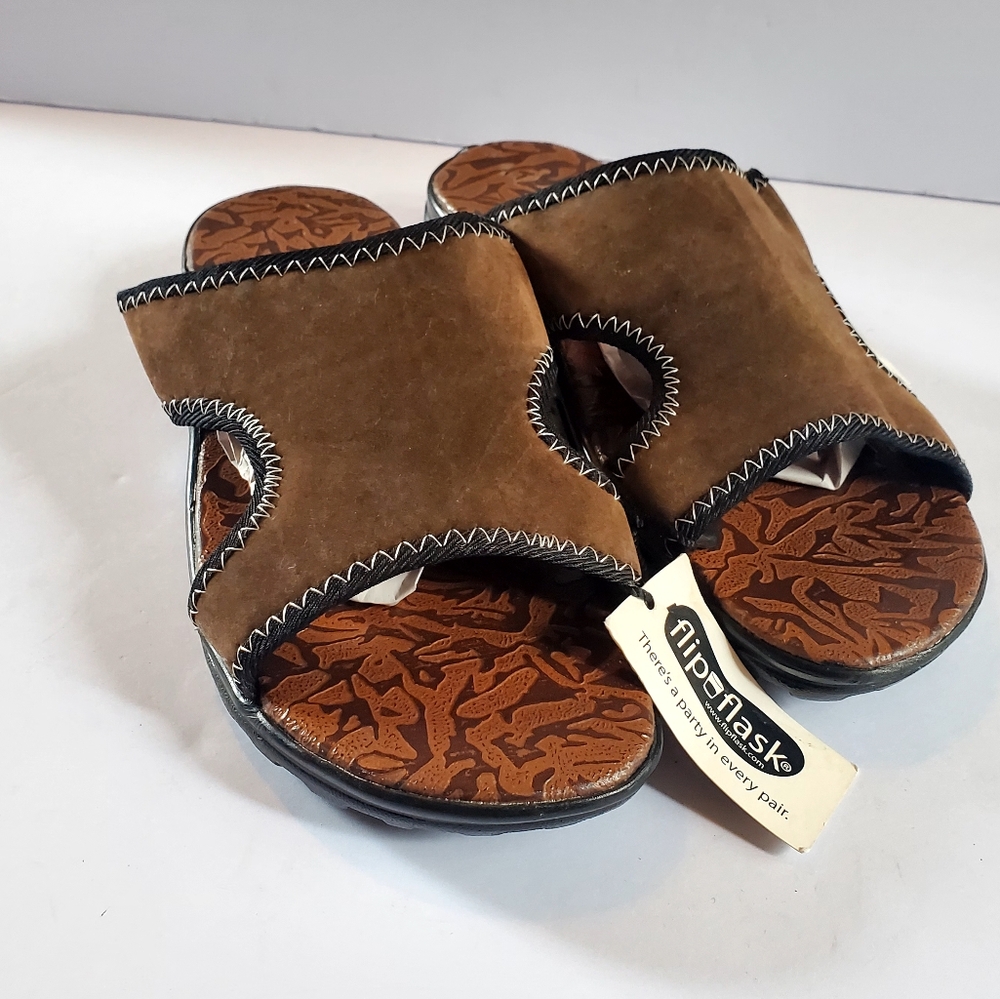 Flipmask Brown Slide Sandals Size 9.5-10